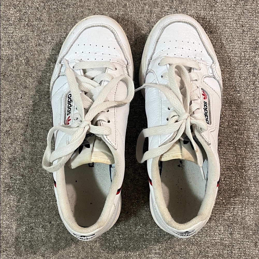 Adidas White and Red Classic Sneakers